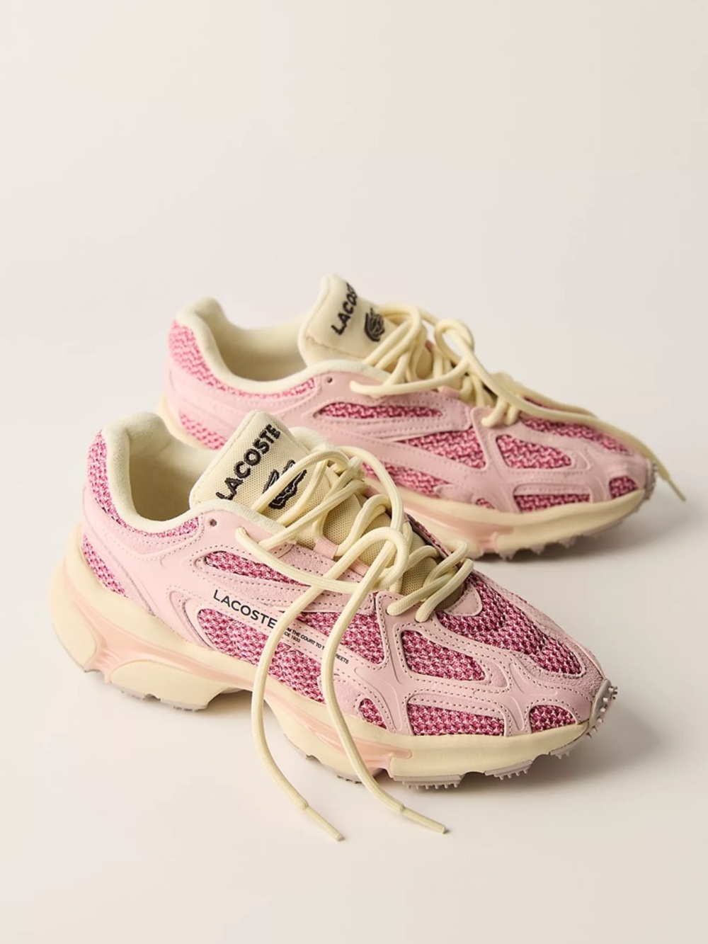 $160! Lacoste L003 2K24 Sneakers Light Pink / Off White US 9/ EU 40.5 NWOB